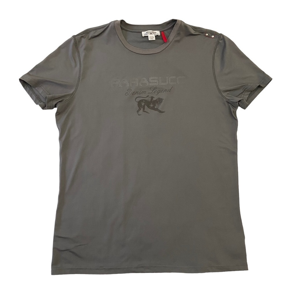 Parasuco t-shirt grey short sleeves scoop neck soft  silky jersey size XL